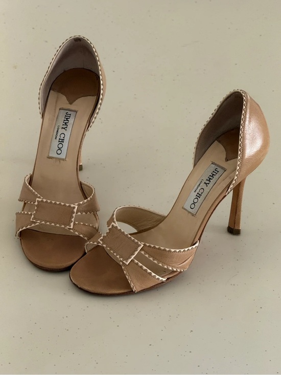 Jimmy Choo Shoes - Vintage Jimmy Choo Tan and White Heels